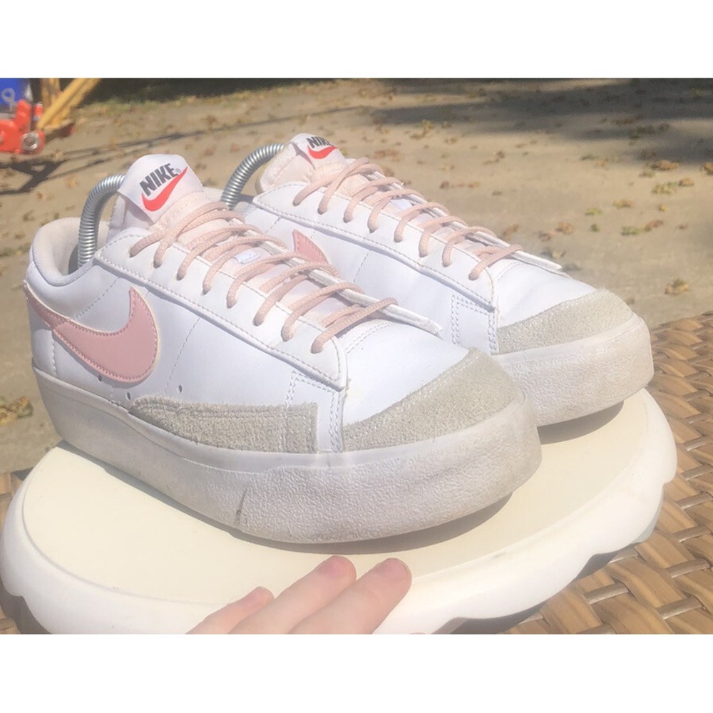 Size 9.5 - Nike Blazer Low Platform White Pink Glaze